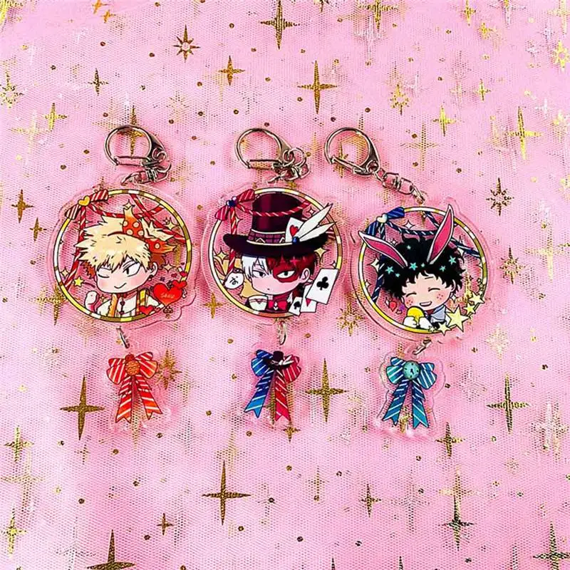 Аниме фигурка брелок IZUKU SHOTO KATSUKI металлический мультяшный Boku No Hero Academia веер