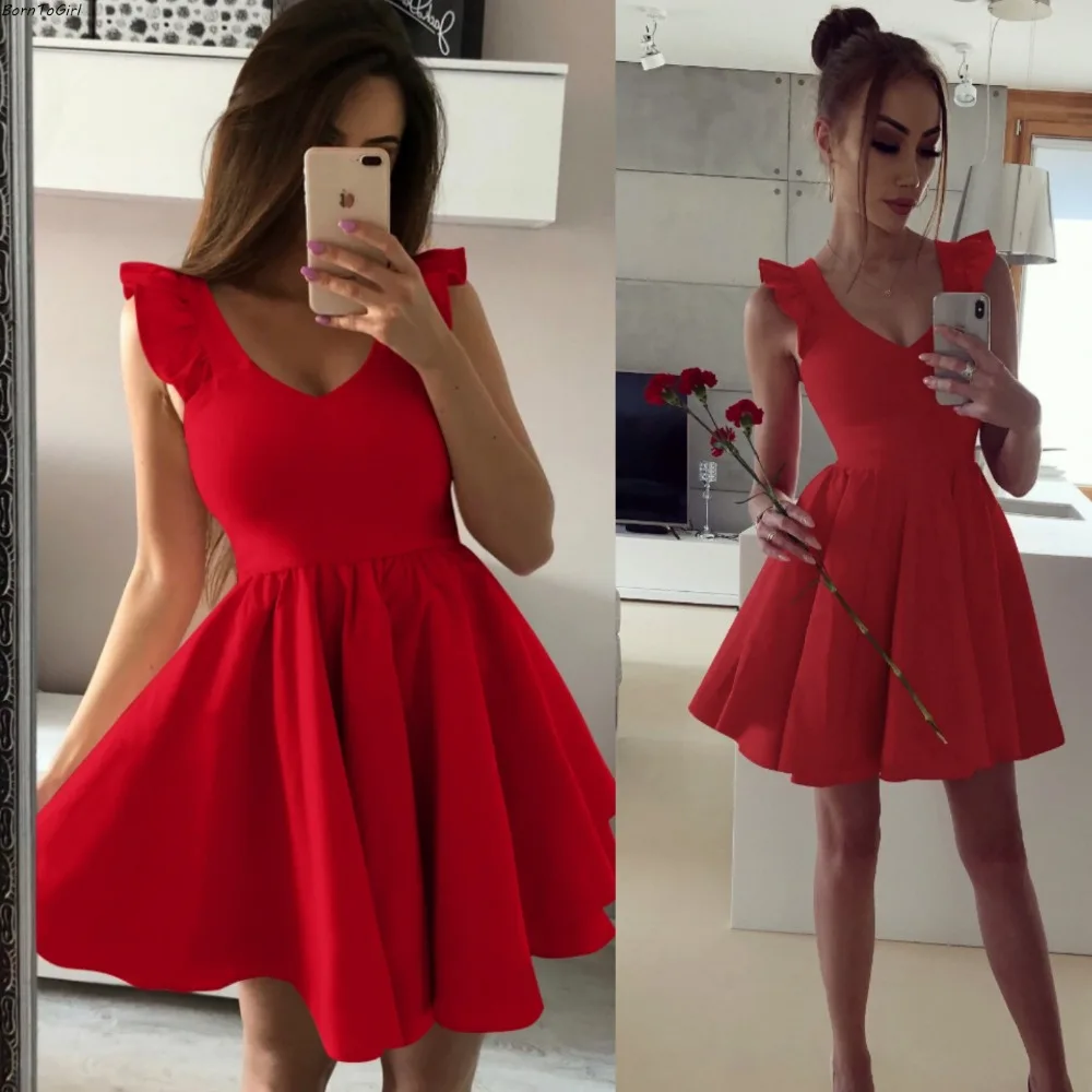 BornToGirl Elegant Party Formal Dresses For Women Streetwear Fashion Sleeveless High Waist Sexy Red Dress Vestidos Y2K 2023 2