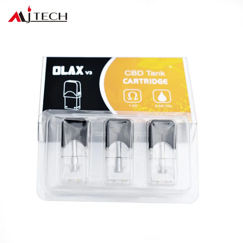 

High Quality 3pcs/lot Vape Pod Cartridge For JUUL JC01 JBOX Vaporizer Battery MJTECH OLAX V3 1.4ohm 0.5ml 0.7ml Replacement Pod