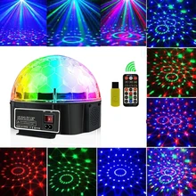 Bluetooth сценический светильник, светильник для дискотеки, магический шар, лампа, 9 цветов, аккумулятор, портативный музыкальный плеер, контроль звука, лазерный проектор, Рождество