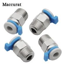 Conectores pneumáticos PC4-01 remoto para v6 cr10 j-head mk8 1.75mm ptfe tubo peças de impressora 3d acoplador rápido encaixes hotend parte