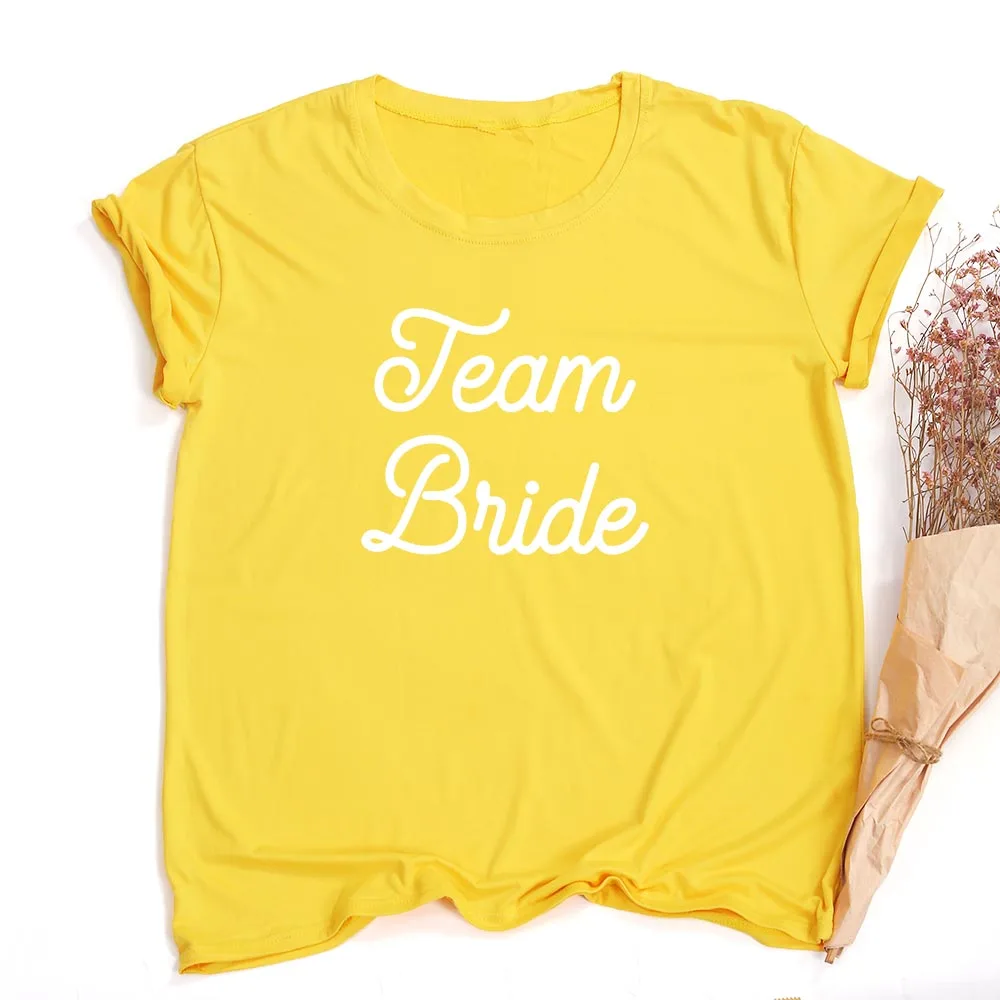 Bride Bachelorette Party Brides Team Maid of Honor Summer Women T-shirt Casual Wedding Female Tops Tees Camisetas Mujer vintage t shirts Tees