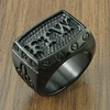 Punk 316L Stainless Steel Silver color Black FTW Middle Finger Mechanical Screw Motor Cycle Letter Biker Ring Sports Rider Ring 5