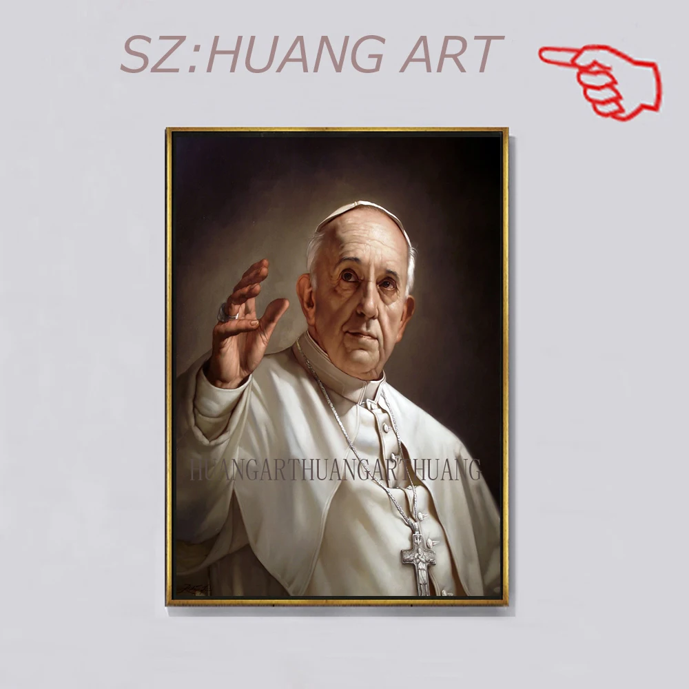 Религиозное искусство с фигурками расписанными вручную портрет папы Фрэнсиса