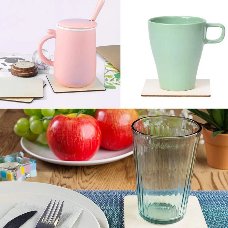 Неокрашенная дощечка 5 размеров модель здания квадратный DIY ремесло пирография проекты игры Скрапбукинг НЕОБРАБОТАННАЯ древесина штук липа