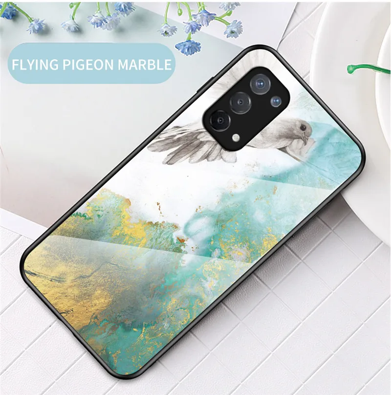 cases for oppo back Marble Tempered Glass Case For Oppo A74 4G 5G Frame Hard Glass Back Cover Oppo A54 Case Oppo A95 A 15 16 53 54 S A94 Fundas best case for oppo Cases For OPPO