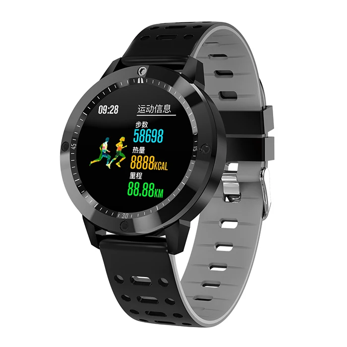 CF58 Смарт-часы для женщин и мужчин фитнес-трекер для активности Smartwatch монитор сердечного ритма кровяное давление Reloj Inteligente шагомер - Цвет: Black Grey
