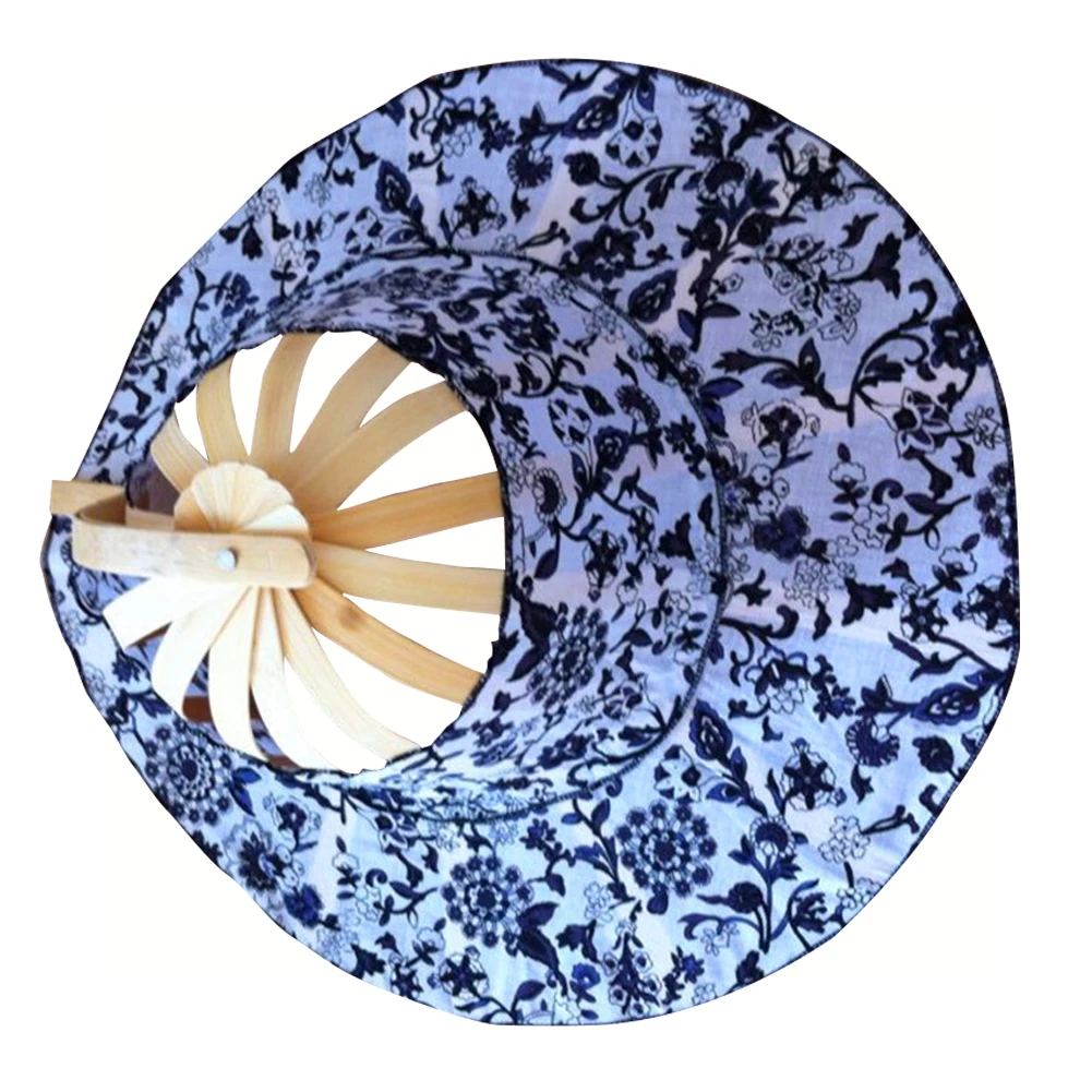 Summer Outdoor Sports Beach Tourism Sun Protection Bamboo Fan Hat Ladies Outdoor Sunshade Hat Random Color