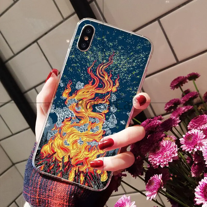 Ruicaica для увлеченных искусством пламени силиконовый прозрачный чехол для телефона iPhone 8 7 6 6S Plus 5 5S SE XR X XS MAX Coque Shell - Цвет: A11
