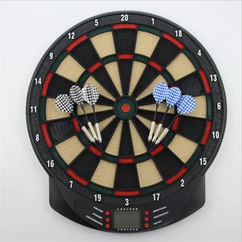

15 Inch Electronic Darts Board Set LCD Display Automatic Score Dart Plate Scoring Board With Voice 27 Games With 6pc Soft Darts