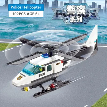 

102Pcs Aircraft Airplane Building Blocks Sets City Police DIY Assembly Brinquedos Creator Bricks Educational Toys for Children