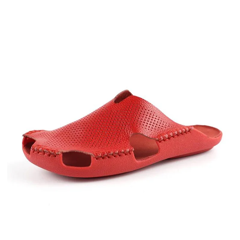 

Platinum di si 2019 Spring Closed-toe Sandals Slipper Soft-Sole Cowhide Women's Porous Shoes Sandals