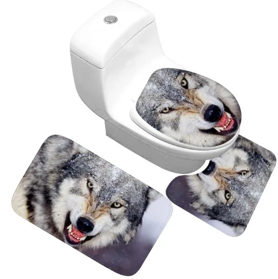 CAMMITEVER 3 шт. ковер с тигровым принтом набор для ванной комнаты 3D каменная печать нескользящий коврик для ванной украшение для ковриков в прихожей бак для унитаза