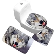 CAMMITEVER 3 шт. ковер с тигровым принтом набор для ванной комнаты 3D каменная печать нескользящий коврик для ванной украшение для ковриков в прихожей бак для унитаза