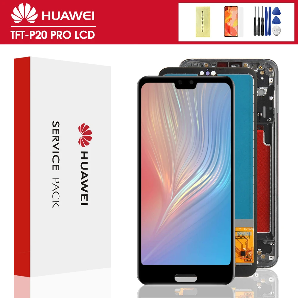 Для Huawei P20 Pro ЖК дисплей сенсорный экран дигитайзер сборка p20 pro + рамка для P20Pro P20PLus