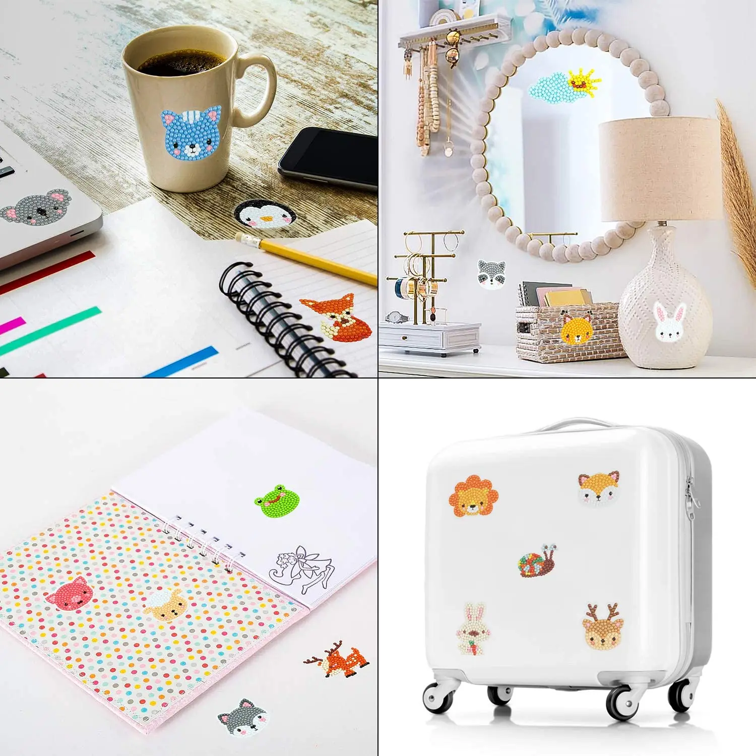 5D Diamond Painting Kits for Kids DIY Animals Diamond Painting Stickers Handmade Digital Diamond Arts Craft Mosaic Stick - 5
