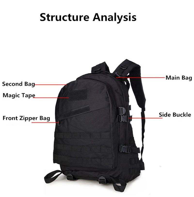 10 Colors Mens' Outdoor Military Tactical Backpack 40L Camouflage Shoulder Bag for Mountain Hiking Hunting Adventure 0.9Kg Only (3)