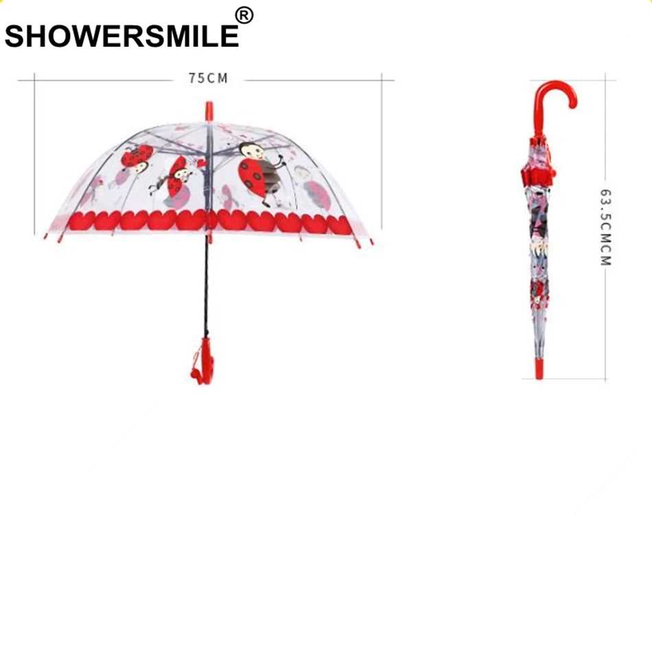 SHOWERSMILE Детский прозрачный зонт для девочек и мальчиков Аполлон мультяшный