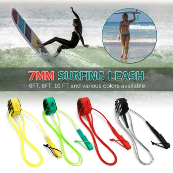 

TPU surfboard leash Surf Leash Surfing Surfboard Leash Smooth Steel Swivel Surfing Leg Rope Paddleboard Leash 6FT/8FT/10FT