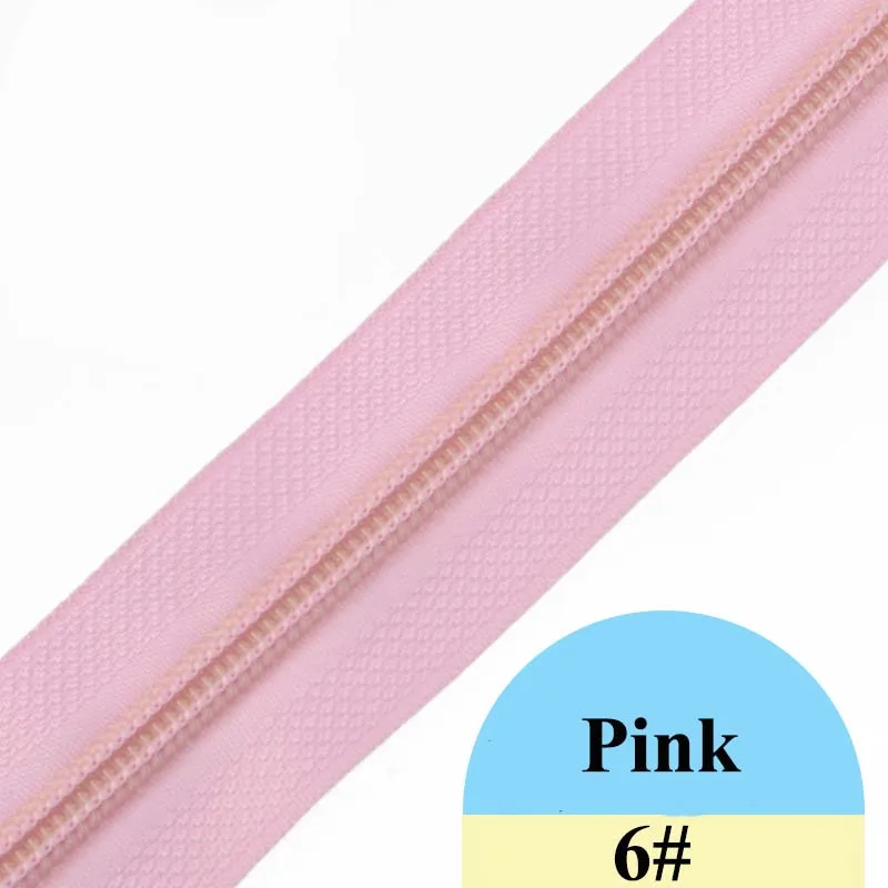 Pink Meetee 5# разъемная застежка-молния 5/10 метров застежка-молния нейлона+ тянуть ползунки для домашняя Текстильная одежда Чемодан сумки Стёганое одеяло чехол на молнии Швейные аксессуары AP672 - Цвет: Pink