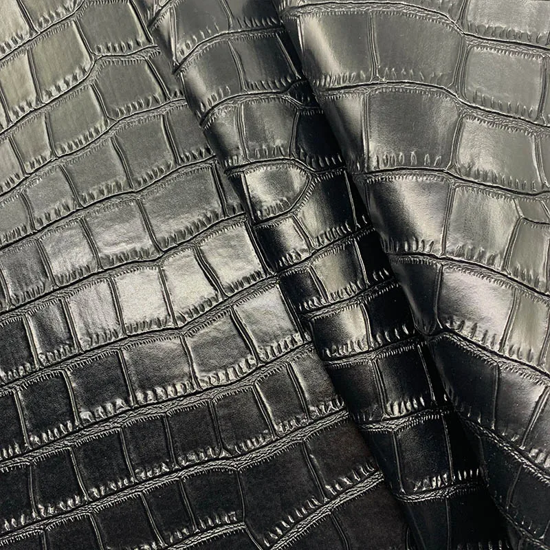 Good Black Faux Crocodile Leather Fabric Bumps Crocodile Stripe Imprint Pu  Leather Sewing DIY Bag/Sofa/Chair Cover Material - AliExpress