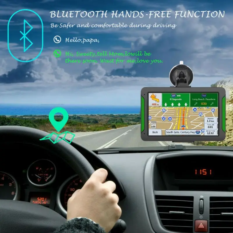 Мульти Функция 7 дюймов Автомобильный gps-навигатор для грузовика пожизненная Карты 8 Гб 256 Мб навигатор спутниковой навигации