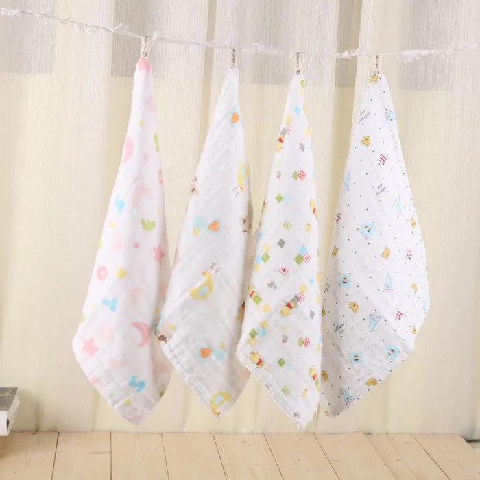  Six-layer Gauze Bibs Infants Face Towel Small Tower Cotton Baby Small Square Towel Newborns Handker