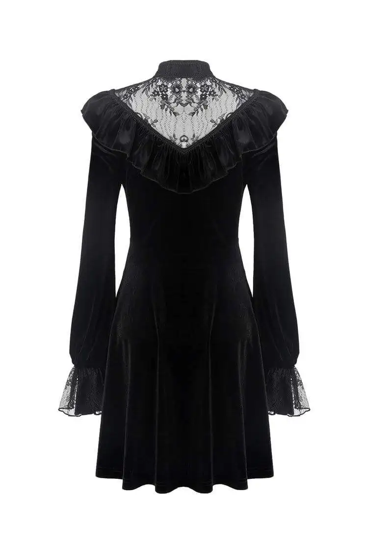 Darkinlove женские готические кружевные бархатные платья с v-образным вырезом DW276