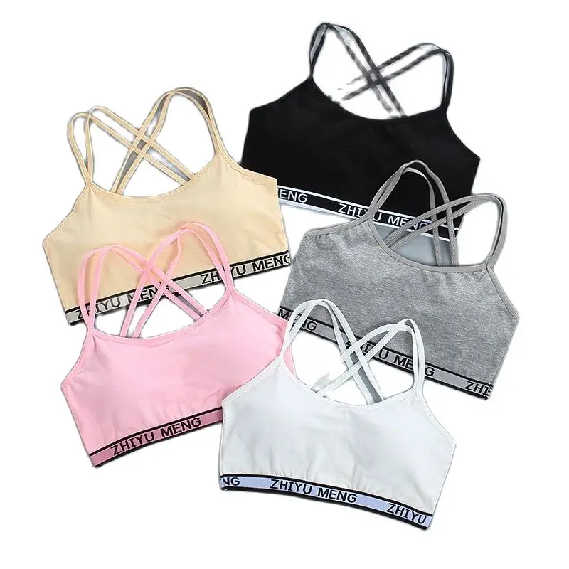 

3/5Pcs Teen Girls Clothing Training Bras Puberty Young Girls Cotton Children Sport Underwear Teenagers Student Camisole Vest Set