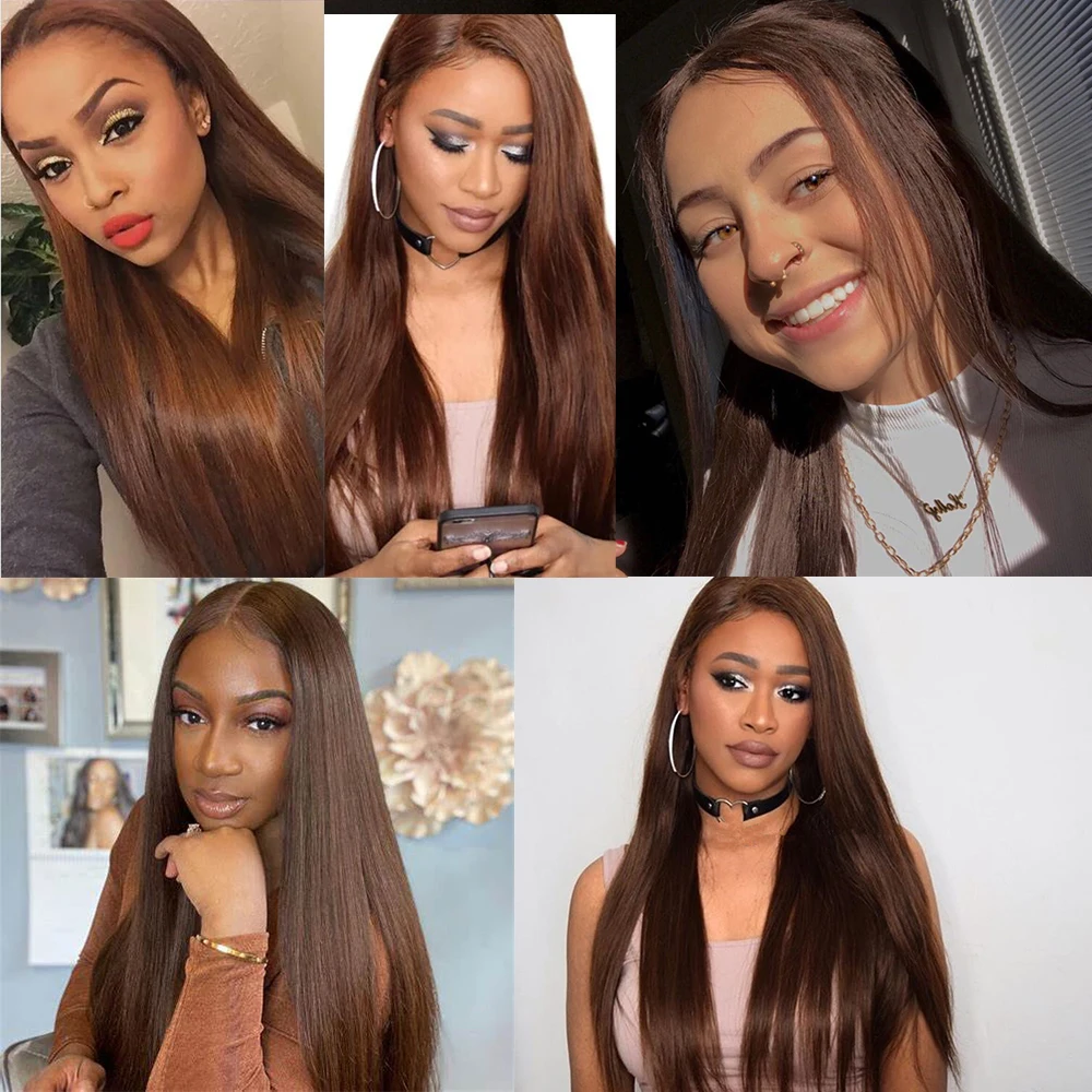 Lace Front Wigs Miss Rola Brazilian Straight Human Hair 4X4 Lace Closure