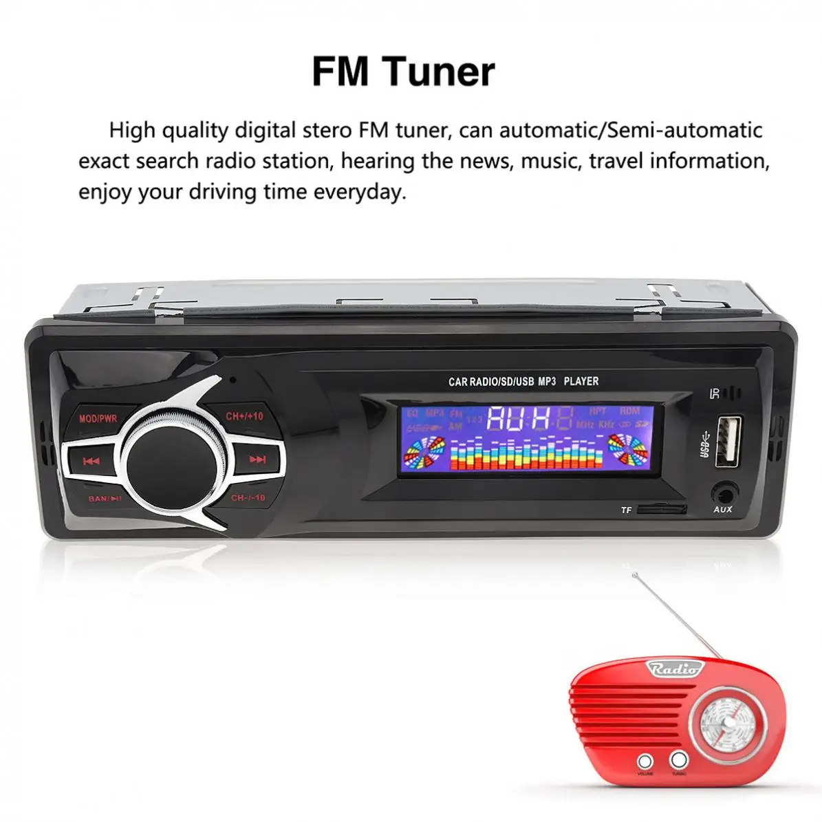 12 V ЖК-дисплей Дисплей автомобиля радио MP3 игрок автомобиля цифровой FM стерео музыкальный радиоплеер 4 громкий Спик rusb mp3 плеер для