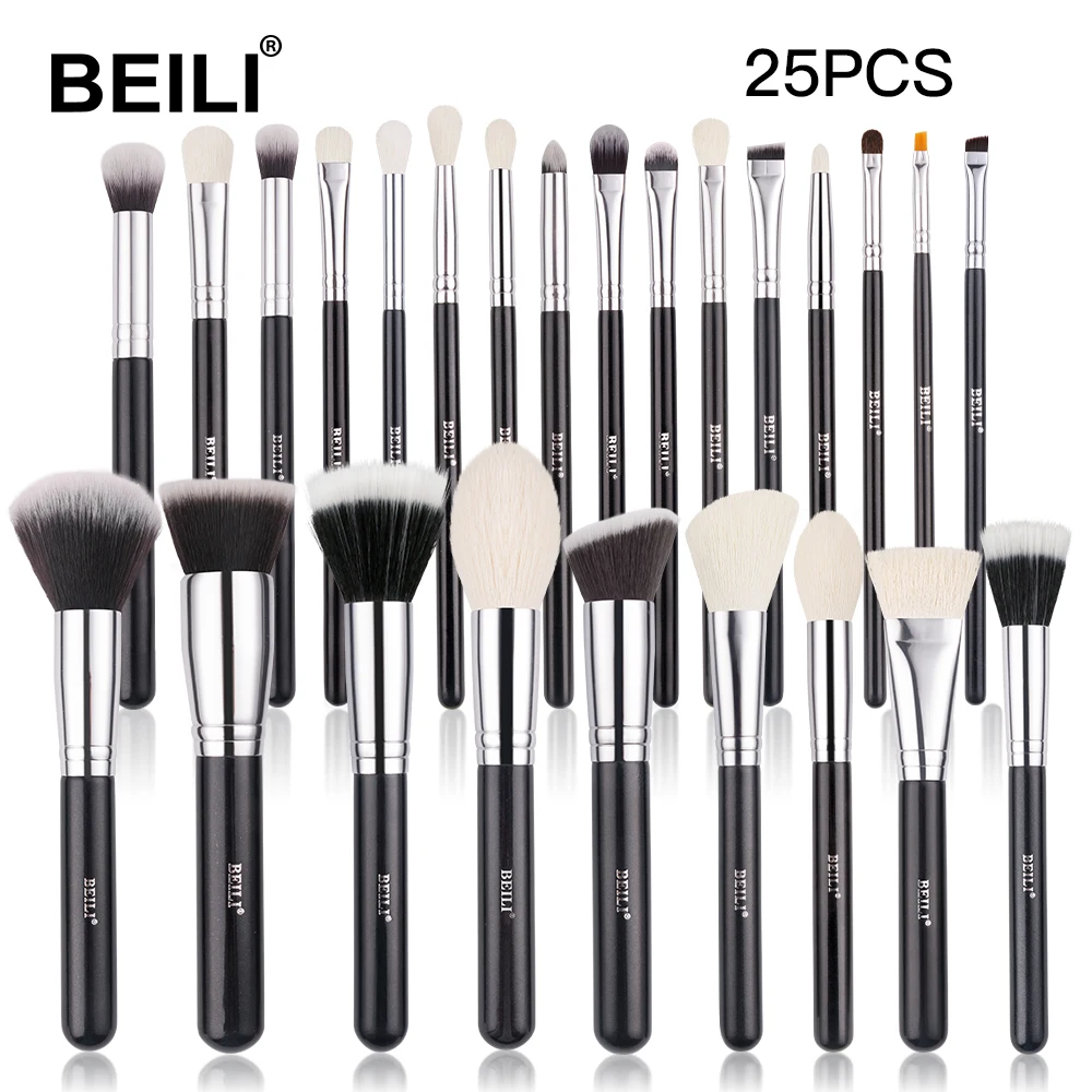 Набор кистей для макияжа из козьей шерсти BEILI Black|makeup brush set|brush setbrushes makeup set |