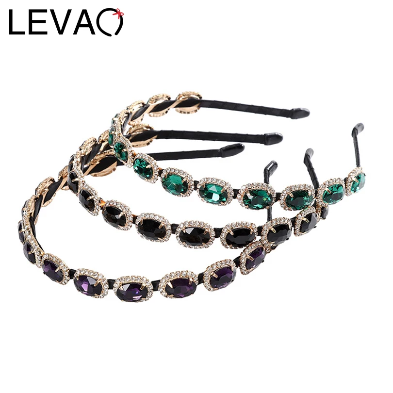 LEVAO, стразы, инкрустация, повязка на голову, для женщин, элегантная, ободок, тюрбан, для женщин, новинка, для девушек, головные уборы, Женские аксессуары для волос, обруч для волос