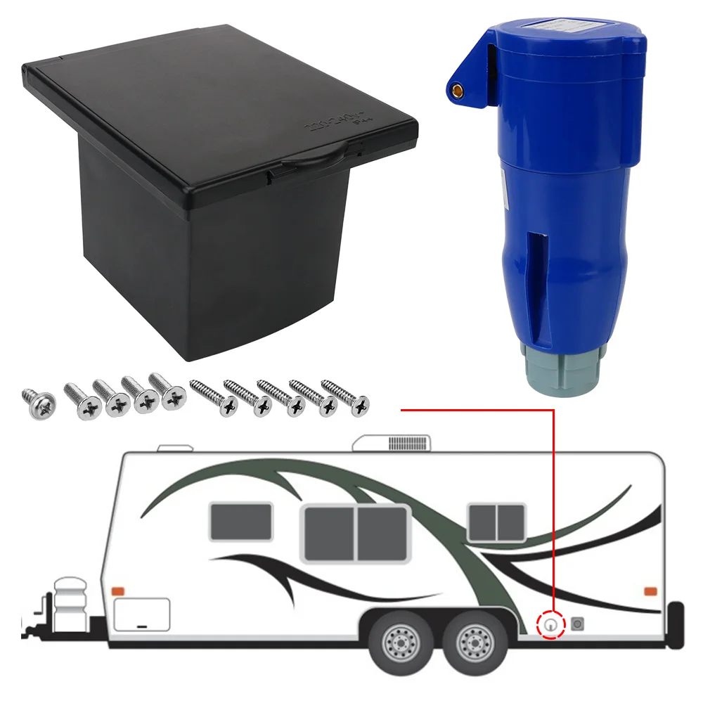 Plug Adapter Caravan Accessories Plug Socket Waterproof Kit 220-240V 16A For RV