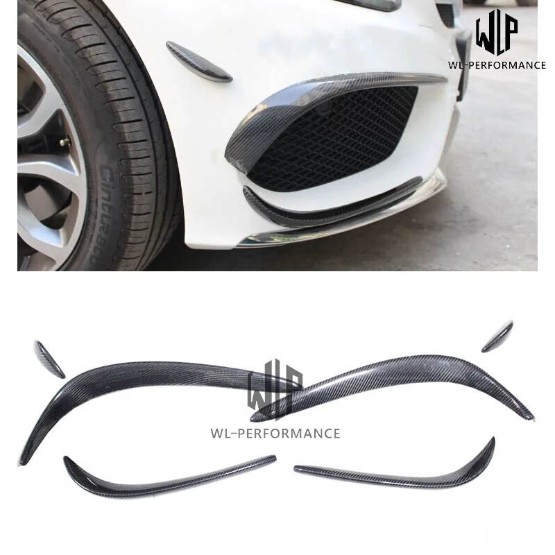W205 Carbon Fiber Front Side Bumper Grill Air Vent Decorat Car Styling Fit for Merceders-benz C260 C200 C180 2013-2015 | Автомобили и