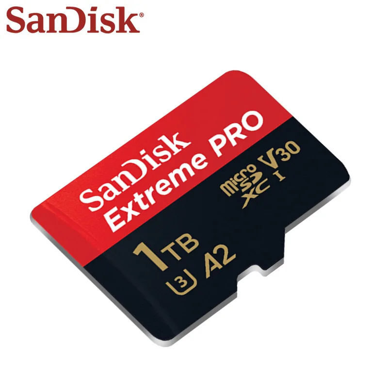 100% 오리지널 샌디스크 메모리 카드, 익스트림 프로 카드, 1TB 읽기 속도, 최대 200 MB/s TF 카드, A2 V30 UHS-I U3 마이크로 SD 카드