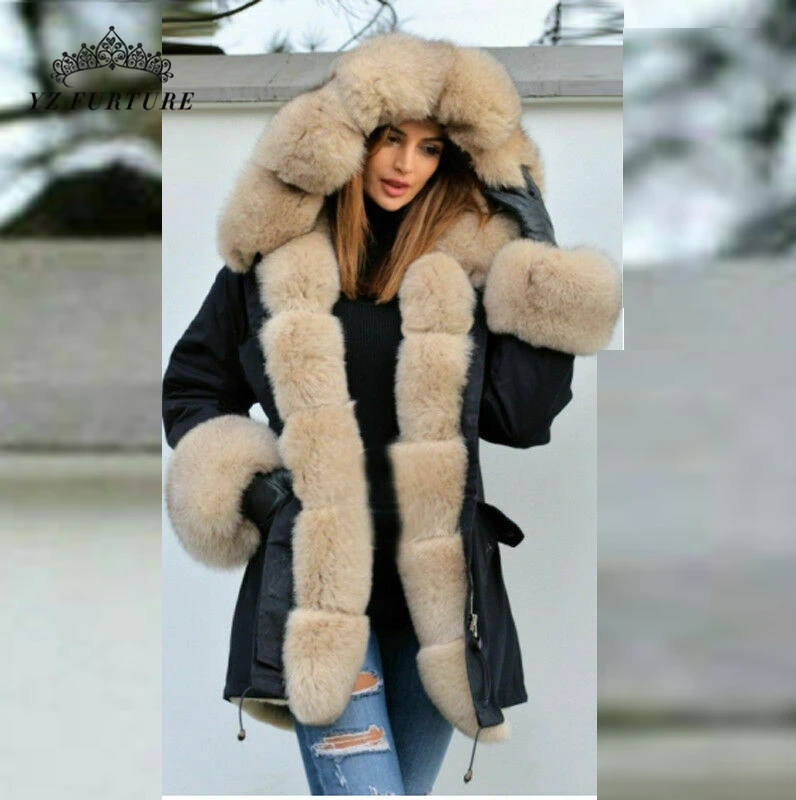 winter jacket women new long parka real fur coat big Hood fur collar hooded parkas thick outerwear street style