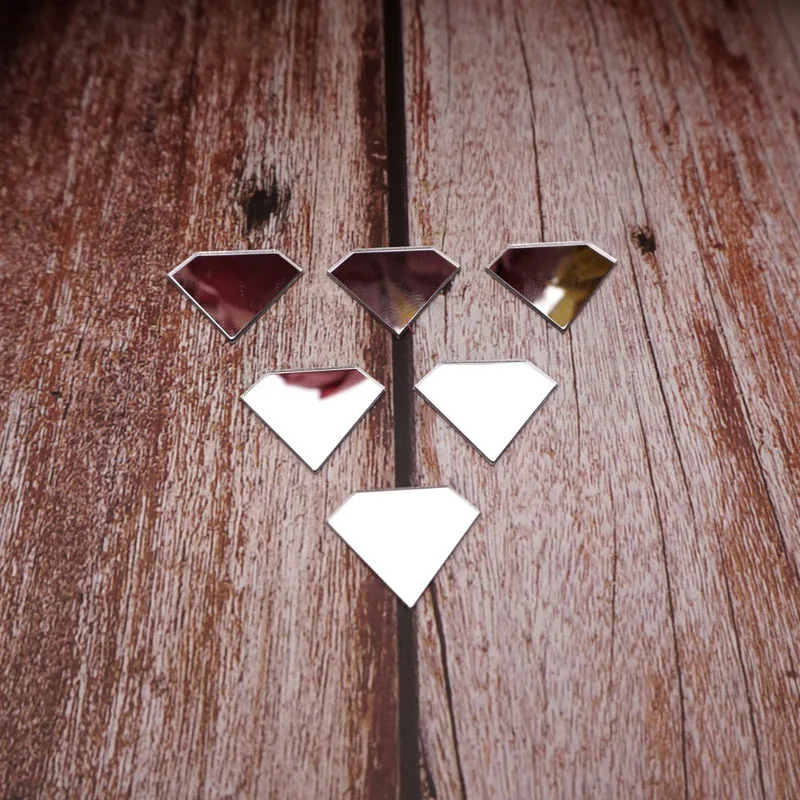 Description Picture 4 of item100pcs/lot 2cm 3D Acrylic Triangle Stickers Mini Diamond Mirrors Wall Decoration Kid's Room DIY Heart Accessories Party Supplies