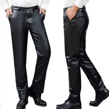 Брендовые мужские кожаные брюки, весенние и летние модные мужские тонкие брюки из искусственной кожи, высокие эластичные мужские мотоциклетные брюки для улицы