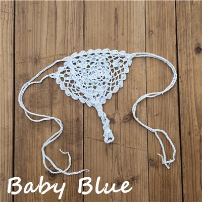 baby blue 13 цветов крючком стринги женские мини бикини микро купальники бикини для загара низ - Цвет: baby blue