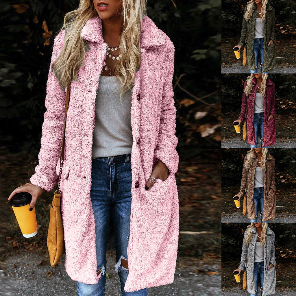 Manteau femme abrigo mujer шерстяное пальто женское повседневное с длинным рукавом женская верхняя одежда пальто свитер зимнее пальто женские топы casaco
