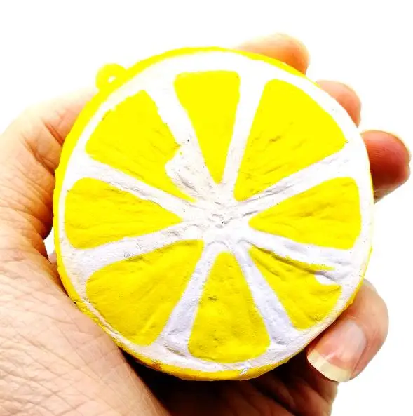lemon 6cm Каваи Джамбо мягкий арбуз супер медленно поднимающийся сжимающий мягкий стрейч Ароматизированная пища хлеб торт фрукты Забавная детская игрушка подарок juguetes - Цвет: lemon 6cm