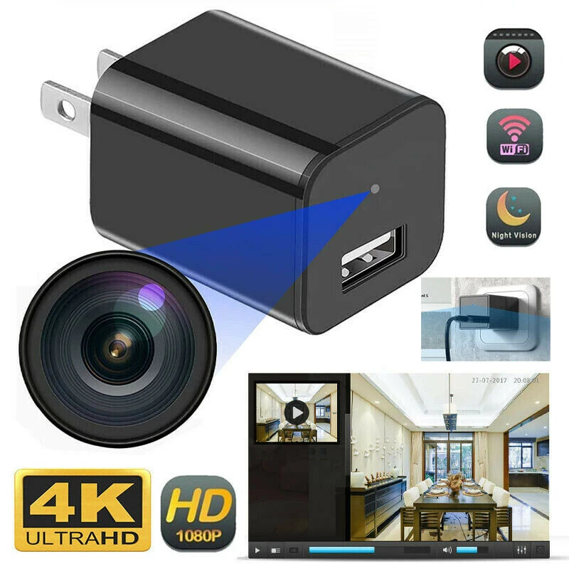 Mini Wifi Camera HD 1080P USB Charger Camcorder Video Recorder Security Nanny Cam Wall Charger Power Adapter Plug Mini Camcorder