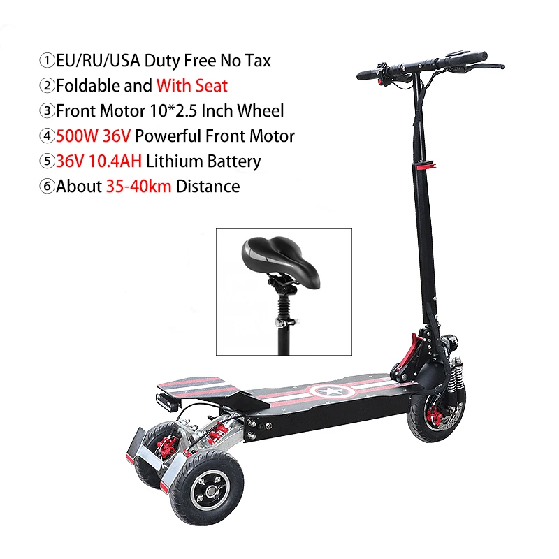 500W36V10.4AH Seat Jueshuai 1000W 48V три колеса электрический скутер переднего приводного е-скутер способный преодолевать Броды модные электрическое транспортное средство складной скейтборд - Цвет: 500W36V10.4AH Seat