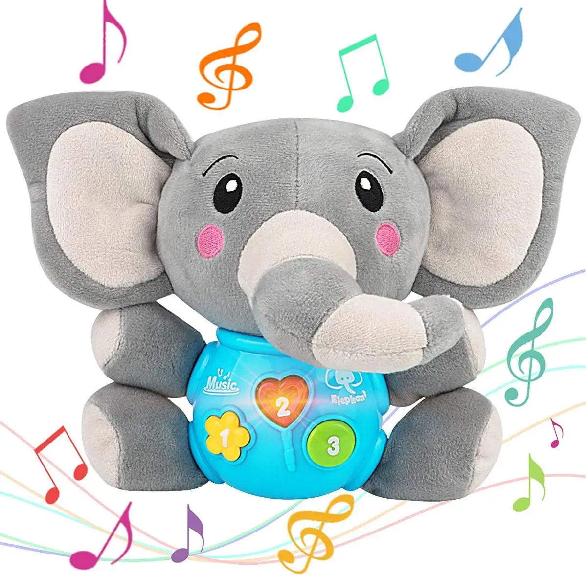 Elefante de peluche Musical para bebé recién nacido, Juguete Musical para recién nacido