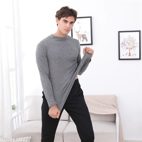 Deep hemp gray Зимний мужской свитер мужские полуводолазки повседневные мужские свитера Slim Fit брендовые трикотажные пуловеры мужские высокие эластичные нижнее белье 3XL - Цвет: Deep hemp gray