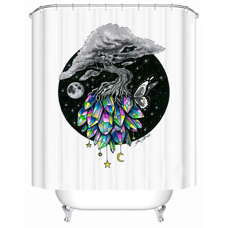 Радуга огонь от Пикси холодного искусства занавеска для душа красочные глаза водонепроницаемый акварель занавеска с крючками для ванной комнаты 180x180 домашний декор
