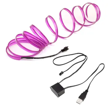 

1M LED EL Light Neon Rope Car Dance Glow Light Strip + 3V/12V Controller USB Drive Car Decoration Light Car Styling Party Decor