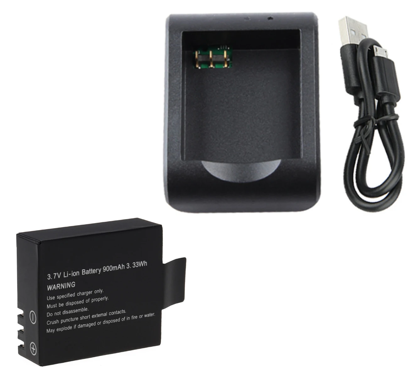 Аккумулятор и двойное зарядное устройство USB для экшен-камеры Eken H9, H9r, H8, H8r, H8PRO, H3, H3r, GIT-LB101 Sports Ultra HD 4K - Цвет: 1Battery and Charger