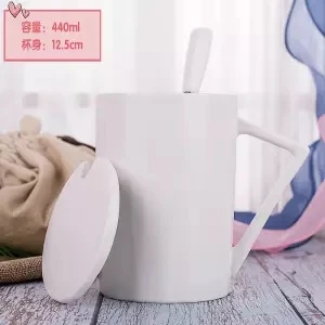 Креативная Бытовая чашка для воды Женская Студенческая кофейная кружка керамическая кружка с Ложка Крышка пара чашек и кружек Grinch Рождество - Цвет: 440ml